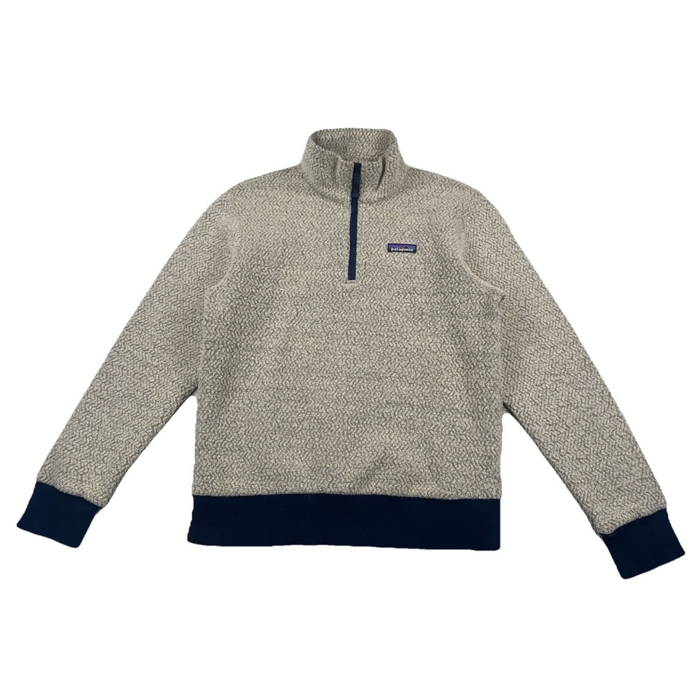 Patagonia Woolyester Fleece Pullover 1/4 Zip Wool Blend Oatmeal Men's Small